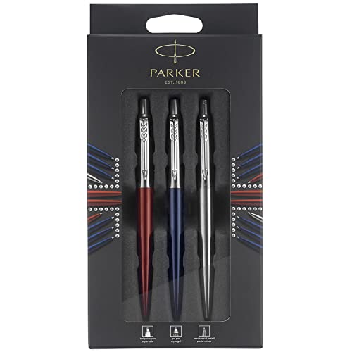 Parker Jotter London Trio Discovery Pack: Kugelschreiber (Royal Blue), Gelstifte (Red Kensington) & Druckbleistift (Edelstahl) von PARKER