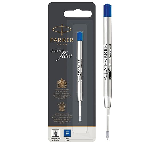 Parker Kugelschreibermine | feine Spitze | blaue QUINKflow Tinte | 1 Ersatzmine für Kugelschreiber von PARKER