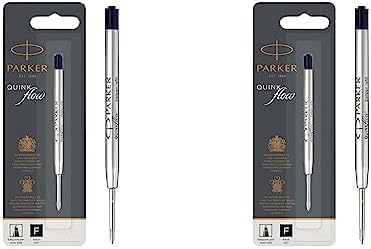 Parker Kugelschreibermine | feine Spitze | schwarze QUINKflow Tinte | 1 Ersatzmine für Kugelschreiber (Packung mit 2) von PARKER