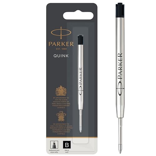 Parker Kugelschreiberminen | breite Spitze | schwarze QUINKflow Tinte | 3 Ersatzminen für Kugelschreiber von PARKER