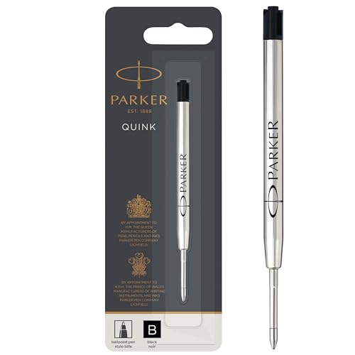 Parker Kugelschreiberminen | breite Spitze | schwarze QUINKflow Tinte | 3 Ersatzminen für Kugelschreiber Parker Kugelschreiberminen | breite Spitze | schwarze QUINKflow Tinte | 3 Ersatzminen für Kugelschreiber von PARKER