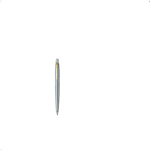 Parker S0705510 Jotter-Kugelschreiber (edelstahl mit vergoldeter Einfassung, blau Tinte, Geschenkbox) von PARKER