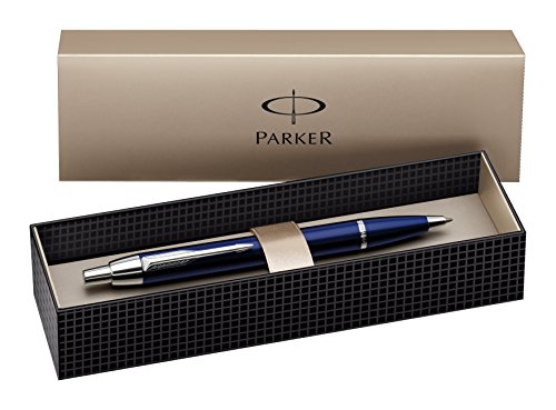 Parker S0856460 IM-Kugelschreiber (blau Lackiert mit Chromeinfassung, Strichstärke Mittel) schreibfarbe blau von PARKER