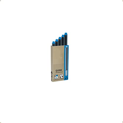 Parker S0881390 Ersatzpatronen Quink (für Füllfederhalter, lange Patronen, auswaschbare blaue Tinte, 10er-Pack) von PARKER