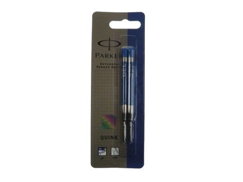 Parker S0881510 Ersatzgelminen Quink (für Kugelschreiber, mittlere Strichbreite, blaue Tinte, 2er-Pack) von PARKER