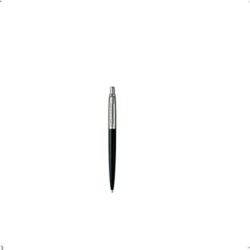 Parker S0908860 Jotter Premium Kugelschreiber (seidenmatt schwarzer edelstahl mit Chromeinfassung, Geschenkbox) schreibfarbe blau von PARKER