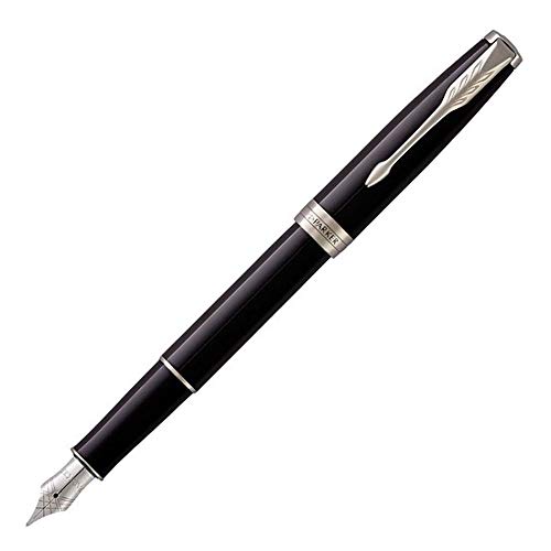 Parker Sonnet Füller | Schwarze Lackierung mit Palladiumzierteilen | Füllfederhalter mit mittlerer Feder | Geschenkbox Parker Sonnet Füller | Schwarze Lackierung mit Palladiumzierteilen | Füllfederhalter mit mittlerer Feder | Geschenkbox von PARKER