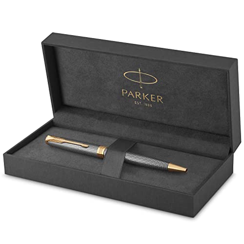 Parker Sonnet Kugelschreiber | Chiselled Silver | Mittlere Spitze | schwarze Tinte | Geschenkbox von PARKER