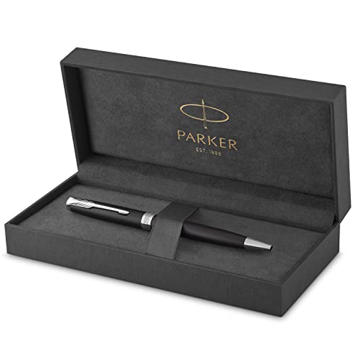 Parker Sonnet Kugelschreiber | Matt-Schwarze Lackierung mit Palladiumzierteilen | Mittlere Spitze | schwarze Tinte | Geschenkbox von PARKER