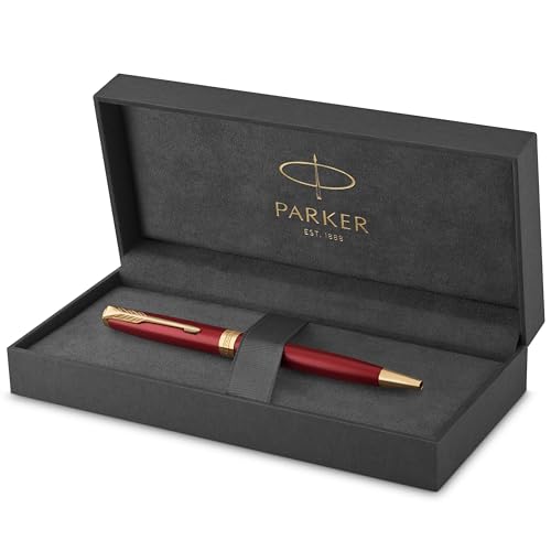 Parker Sonnet Kugelschreiber | Rote Lackierung mit Goldzierteilen | Mittlere Spitze | schwarze Tinte | Geschenkbox Parker Sonnet Kugelschreiber | Rote Lackierung mit Goldzierteilen | Mittlere Spitze | schwarze Tinte | Geschenkbox von PARKER