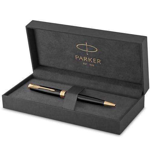 Parker Sonnet Kugelschreiber | Schwarze Lackierung mit Goldzierteilen | Mittlere Spitze | schwarze Tinte | Geschenkbox Parker Sonnet Kugelschreiber | Schwarze Lackierung mit Goldzierteilen | Mittlere Spitze | schwarze Tinte | Geschenkbox von PARKER