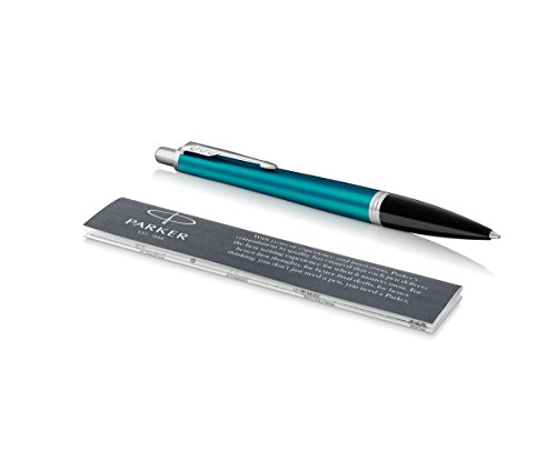 Parker Urban Kugelschreiber magenta mit mittlerer Spitze schwarze Tintenpatrone (1975419) Stift mit Geschenkbox Vibrant Blue and Chrome von PARKER
