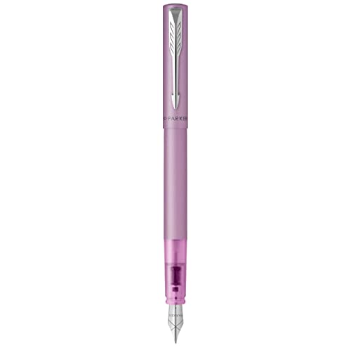 Parker Vector XL Füller | Fliederfarbene Metallic-Lackierung auf Messing | Füllfederhalter mit mittlerer Feder und blauer Nachfülltinte | Geschenkbox Parker Vector XL Füller | Fliederfarbene Metallic-Lackierung auf Messing | Füllfederhalter mit mittlerer Feder und blauer Nachfülltinte | Geschenkbox von PARKER