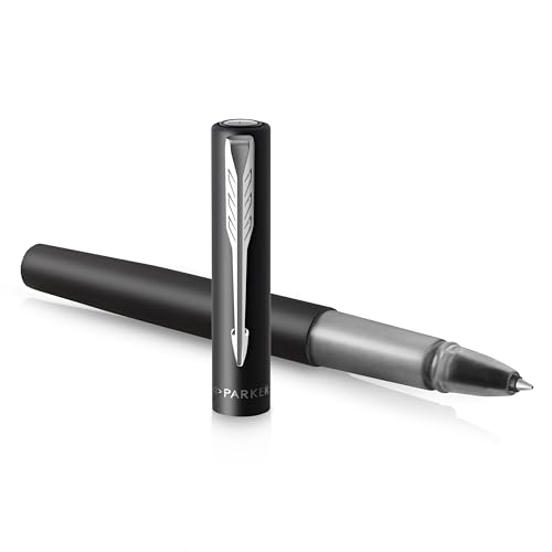 Parker Vector XL Tintenroller | Schwarze Metallic-Lackierung auf Messing | Feine Schreibspitze mit schwarzer Nachfülltinte | Geschenkbox Parker Vector XL Tintenroller | Schwarze Metallic-Lackierung auf Messing | Feine Schreibspitze mit schwarzer Nachfülltinte | Geschenkbox von PARKER