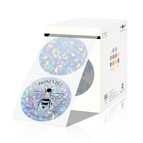 PARLAIM 5.1 cm Holographic Sliver Circle Thermal Sticker, Round Adhesive Direct Thermal Label Diamond Brilliance for DIY Logo Design, QR Code, Name Tag, 400 Tapes/Roll PARLAIM 5.1 cm Holographic Sliver Circle Thermal Sticker, Round Adhesive Direct Thermal Label Diamond Brilliance for DIY Logo Design, QR Code, Name Tag, 400 Tapes/Roll von PARLAIM