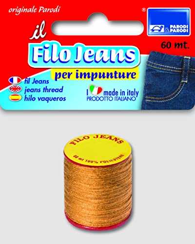 Nähgarn für Jeansstiche, Nähgarn, Jeansnähgarn, 60 m, Jeans-Spule, 60 m, Jeans-Nähgarn, 60 m, reißfestes Nähgarn für Jeans, Made in Italy von PARODI & PARODI