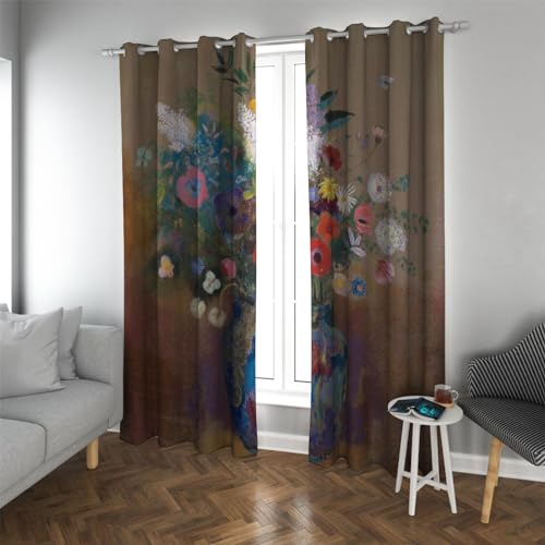 PARREN Blumenstrauß 1905 Drucke Bunter Verdunkelungsvorhang Odilon Redon Stil Extra breite Thermovorhänge für Winter Schlafzimmer Dekor 200x260cm PARREN Blumenstrauß 1905 Drucke Bunter Verdunkelungsvorhang Odilon Redon Stil Extra breite Thermovorhänge für Winter Schlafzimmer Dekor 200x260cm von PARREN