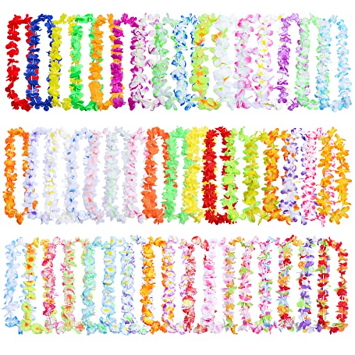 50 Stück hawaiianische Leis-Party-Dekorationen, 50 Stile hawaiianische Leis Bulk Hawaii-Blumen-Halskette für Tropische Hawaii-Party-Themen-Strandparty-Zubehör, hawaiianische Nachtbar, Luau, Aloha von PARSUP