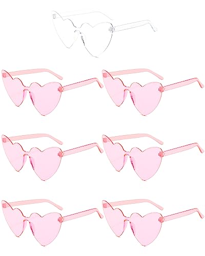 Hen Herz geformte Gläser Randlose rahmenlose Sonnenbrille Transparent getönte Gläser, 1 Braut zu 6 Team Braut Gläser Bachelorette/Hochzeit Party/Braut Dusche Party Bevorzugungen Foto Booth Requisiten Hen Herz geformte Gläser Randlose rahmenlose Sonnenbrille Transparent getönte Gläser, 1 Braut zu 6 Team Braut Gläser Bachelorette/Hochzeit Party/Braut Dusche Party Bevorzugungen Foto Booth Requisiten von PARSUP