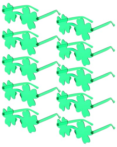 PARSUP 10 Paar St. Patricks Day Brille, irische grüne vierblättrige Kleeblatt-Brille für St. Patricks Day Party Requisiten Gastgeschenke, St. Paddy Day Zubehör PARSUP 10 Paar St. Patricks Day Brille, irische grüne vierblättrige Kleeblatt-Brille für St. Patricks Day Party Requisiten Gastgeschenke, St. Paddy Day Zubehör von PARSUP