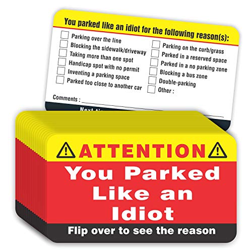 PARTH iMPEX You Parked Like an Idiot Business Cards (Pack of 100) Bad Parking Cards 3.5"x2" Multi Reasons Violation von PARTH IMPEX