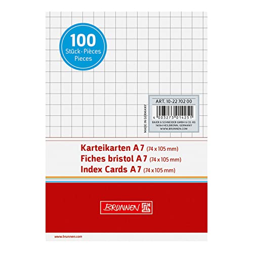 NEU Karteikarten DIN A7 kariert weiß von PARTY DISCOUNT