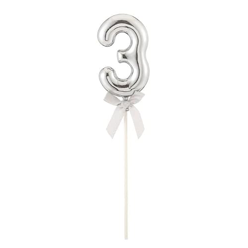 NEU Kuchen/Cake-Topper Mini Ziffer am Stab, 9 cm, Zahl 3, silber, Stab ca. 15cm NEU Kuchen/Cake-Topper Mini Ziffer am Stab, 9 cm, Zahl 3, silber, Stab ca. 15cm von PARTY DISCOUNT