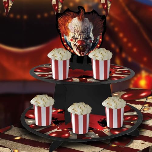 NEU Muffin-Ständer Etagere Horror-Zirkus mit 3 Etagen, ca. 40x30cm von PARTY DISCOUNT