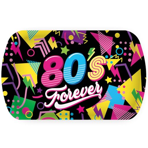 NEU Tablett 80s Forever aus Kunststoff, ca. 39x24cm von PARTY DISCOUNT