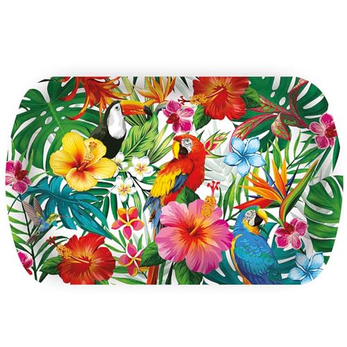 NEU Tablett Tropical Hawaii aus Kunststoff, ca. 39x24cm von PARTY DISCOUNT