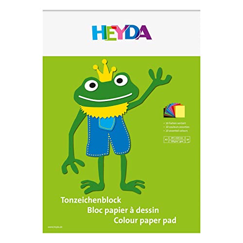 NEU Tonpapier-Block, DIN A3, 10 Blatt, bunte Farben von PARTY DISCOUNT