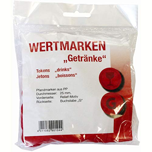 PARTY DISCOUNT® Sale Wertmarken-Chips Getränke, rot, 100 STK. von PARTY DISCOUNT