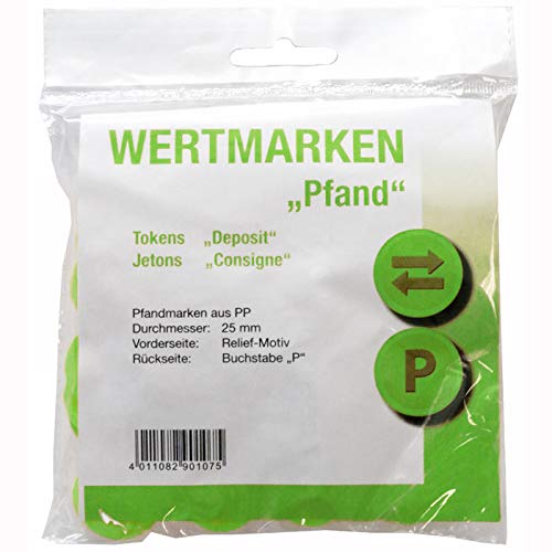 PARTY DISCOUNT® Sale Wertmarken-Chips Pfand, grün, 100 STK. von PARTY DISCOUNT