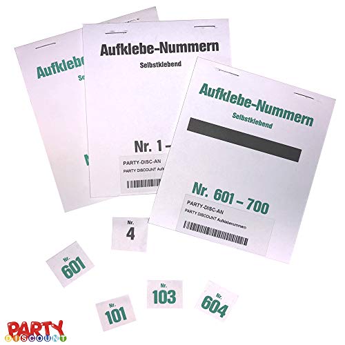 PARTY DISCOUNT ® Gewinn-Aufklebenummern, selbstklebend, Nummer 201-300 von PARTY DISCOUNT
