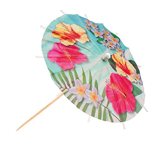PARTY DISCOUNT Cocktailschirm Paradies XL, Ø18 cm, 6 Stück von PARTY DISCOUNT