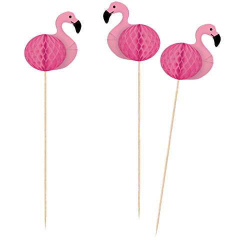 PARTY DISCOUNT Deko-Picks Flamingo, 10 Stück von PARTY DISCOUNT