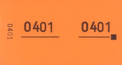 PARTY DISCOUNT Doppelnummern- Block 1000 Abrisse Nr. 01-1000 orange von PARTY DISCOUNT