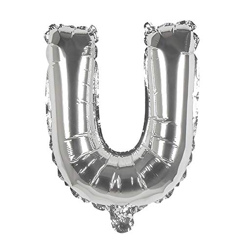 PARTY DISCOUNT Folienballon Mini Buchstabe U, Silber, 36cm von PARTY DISCOUNT