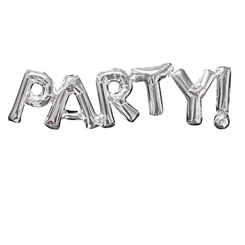 PARTY DISCOUNT Folienballon Schriftzug Party, silber von PARTY DISCOUNT