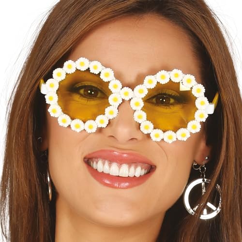 PARTY DISCOUNT NEU Brille Margeriten-Blüten mit gelben Gläsern, Kunststoff von PARTY DISCOUNT