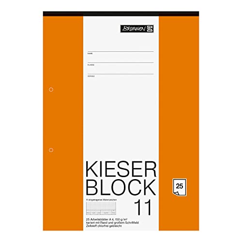 PARTY DISCOUNT NEU Kieser-Zeichenblock, DIN A4, 150g, 25 Blatt, kariert und gelocht von PARTY DISCOUNT