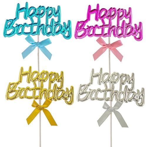 NEU Kuchen/Cake-Topper Happy Birthday, silber, 20 x 12 cm von PARTY DISCOUNT