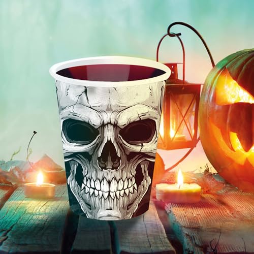 PARTY DISCOUNT NEU Papp-Becher Totenschädel, 6 STK., ca. 240ml von PARTY DISCOUNT