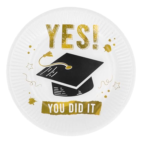 PARTY DISCOUNT NEU Papp-Teller Graduation Yes You did it, 8 Stück von PARTY DISCOUNT