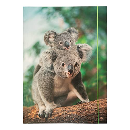 NEU Sammelmappe mit Gummiband, A3, 1 Mappe, BASIC JUNGLE CUTIES/Koala von PARTY DISCOUNT