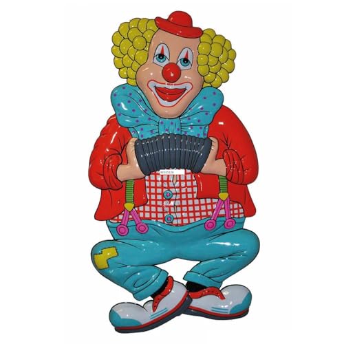 PARTY DISCOUNT NEU Wand-Deko Karnevals-Clown mit Quetsche, ca. 100x55cm von PARTY DISCOUNT
