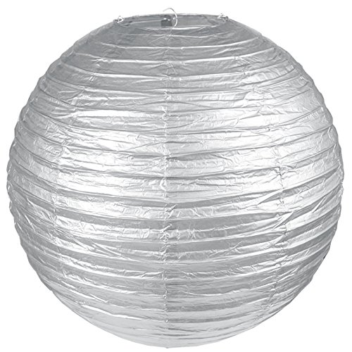 PARTY DISCOUNT Neu Lampion Silber-Metallic, Ø 50 cm, 1 Stück von PARTY DISCOUNT