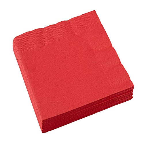 PARTY DISCOUNT Servietten rot, 33 x 33 cm, 20 Stück von PARTY DISCOUNT