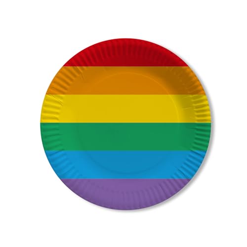 PARTY DISCOUNT Teller Rainbow Pride, ø23 cm, 10 Stück von PARTY DISCOUNT