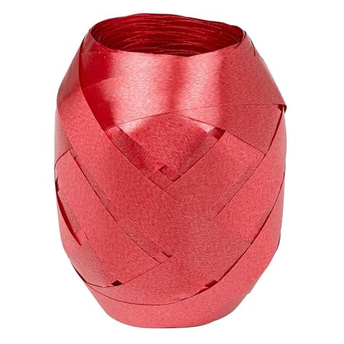 Party Discount Geschenkband, Polyband, 10mm Breite, 30m, hellrot, Schleifenband für Präsente, Deko, Basteln von PARTY DISCOUNT